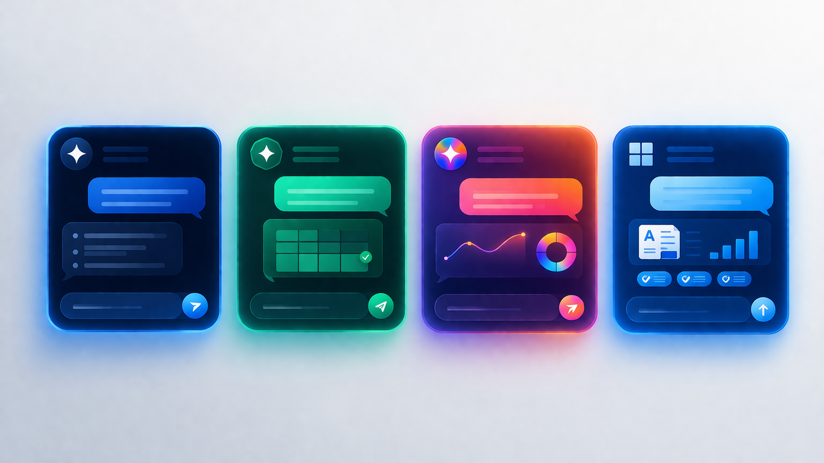 Comparatif visuel des 4 principaux outils IA en 2026 : Claude, ChatGPT, Gemini et Copilot